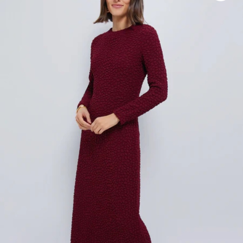 Tuckernuck Hyacinth House Maroon Textured Madison Midi Size S (worn only once)